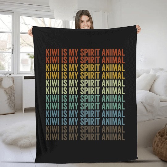 Kiwi Is My Spirit Animal Kiwi Birds Kiwi Lover Fleece Blankets