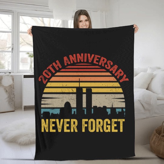 Never Forget 9 11 20th Anniversary Fleece Blankets