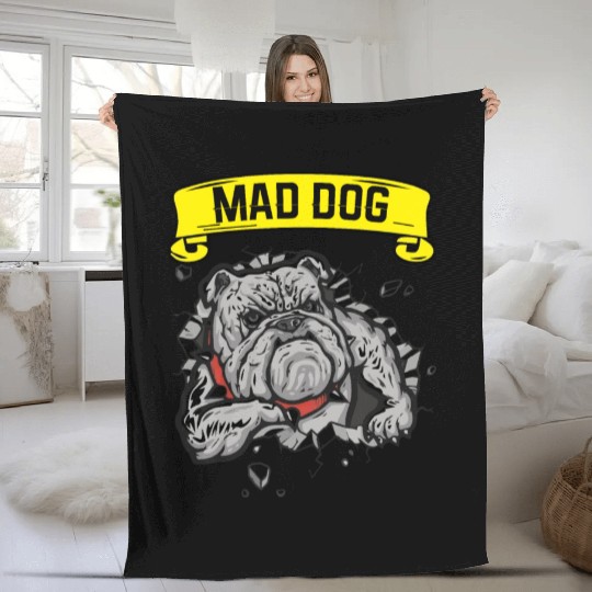 Mad Dog - Pitpull Lover Fleece Blankets