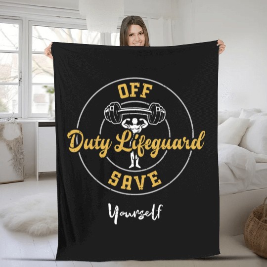 Off Duty Lifeguard Save Yourself Fleece Blankets