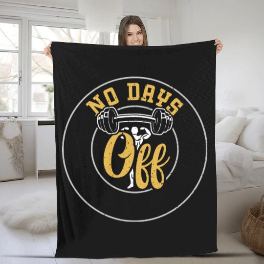 No Days Off - Gym Fleece Blankets