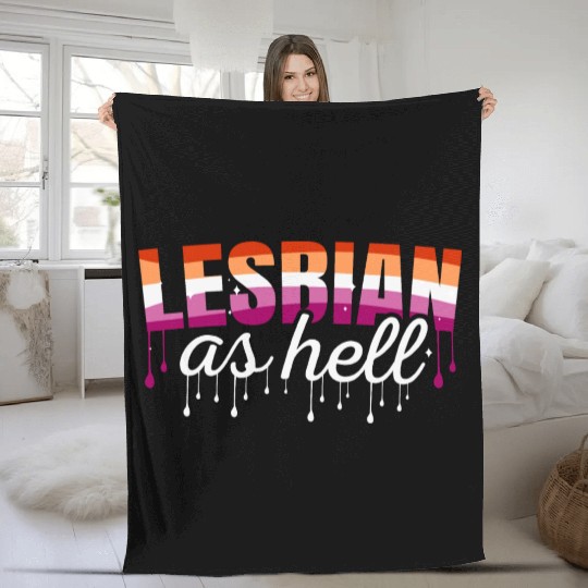 Lesbian LGBT Pride Lesbian Rainbow Flag Fleece Blankets