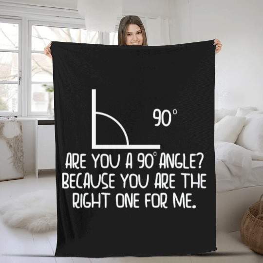 Mathematics Right Angle Cheesy Pun Math Geek Fleece Blankets