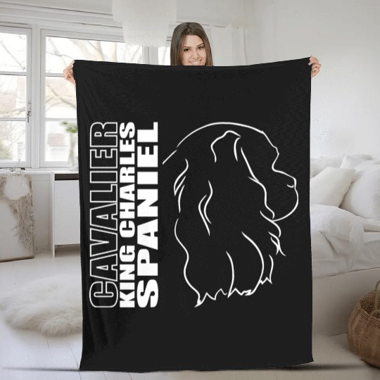 Cavalier King Charles Spaniel Profile dog mom Fleece Blankets
