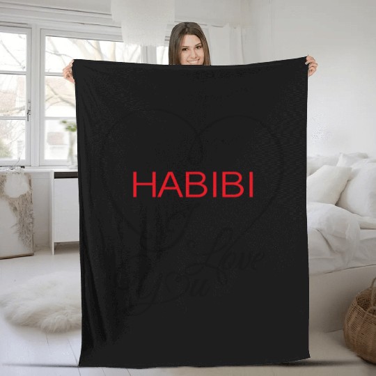 habibi i love you Fleece Blankets