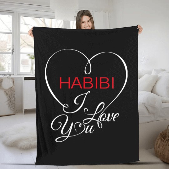 Habibi i love you Fleece Blankets