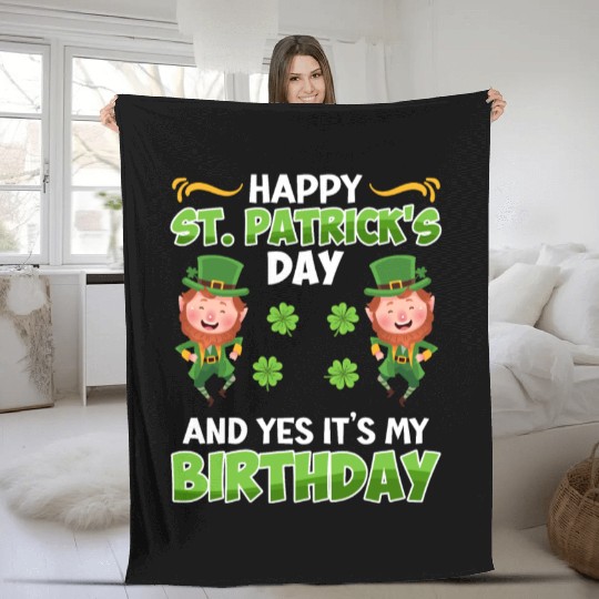 St. Patrick's Day Birthday Fleece Blankets