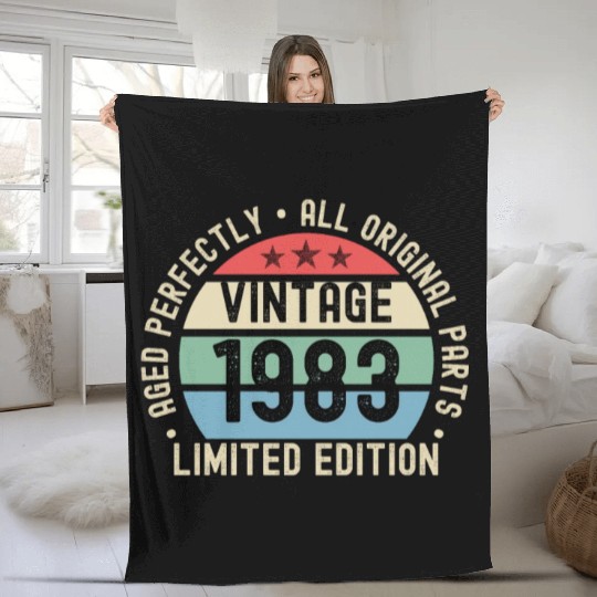 40th Birthday Vintage 1983 Fleece Blankets