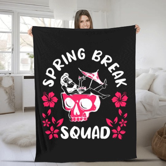 Spring Break Squad Summer Vacation Spring Break Fleece Blankets