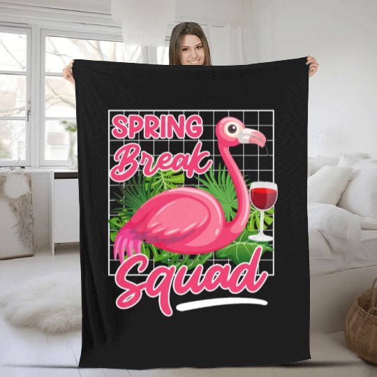 Spring Break Squad Summer Vacation Spring Break Fleece Blankets