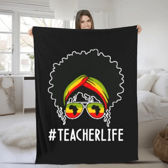 Teacher African Women Black History Month Fleece Blankets