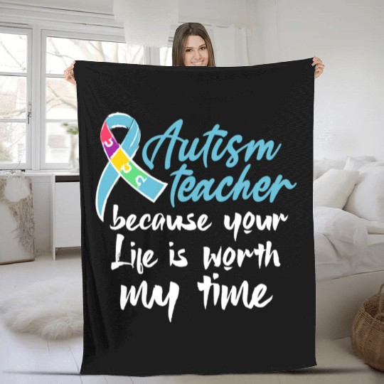 Autism Teacher Fleece Blankets