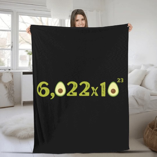 Funny Avocado Avogadro' Number Fleece Blankets