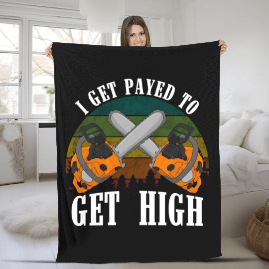 chainsaw Lumberjack Fleece Blankets