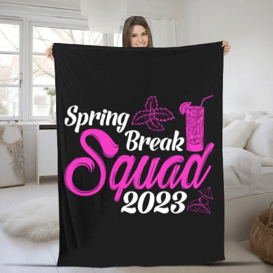Spring Break Squad 2023 Vacation Spring Break Fleece Blankets