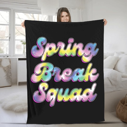 Spring Break Squad Summer Vacation Spring Break Fleece Blankets