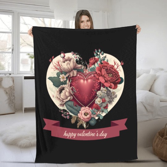 Digital Love: A Valentine's Day Artistic Journey Fleece Blankets