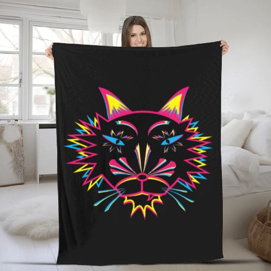 Cat Face Fleece Blankets