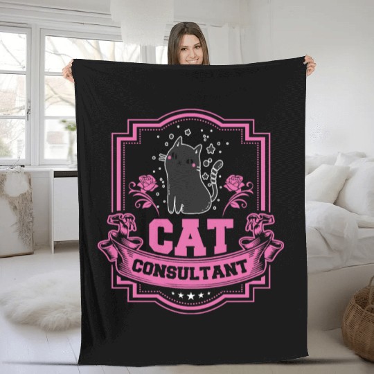 Cat Consultant Crazy Cat Lover Fleece Blankets
