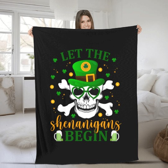 Let The Shenanigans Begin Pirate Fleece Blankets|St