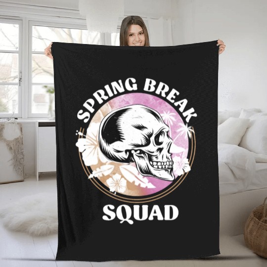 Spring Break Squad Summer Vacation Spring Break Fleece Blankets