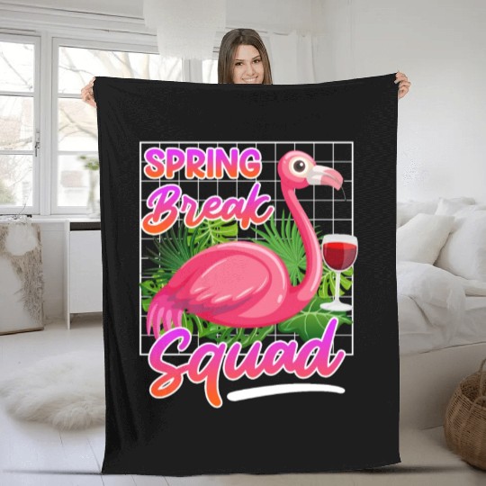 Spring Break Squad Summer Vacation Spring Break Fleece Blankets