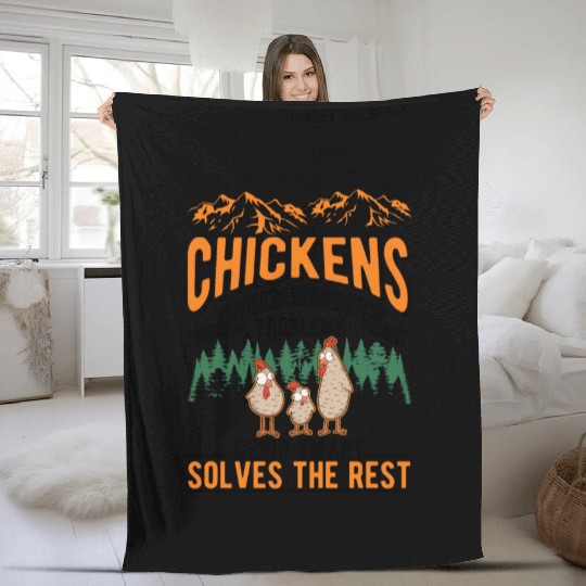 Chickens Chicken Farm Farmer Fleece Blankets