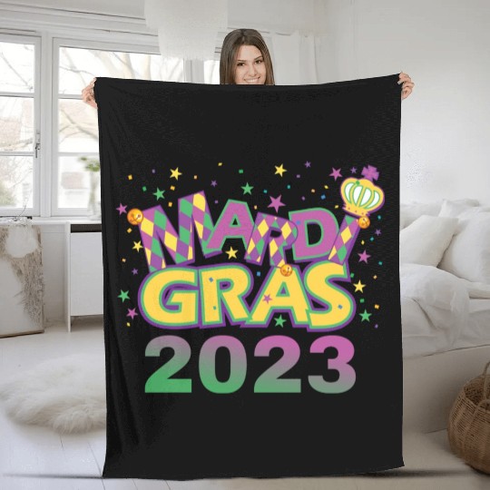 Mardi Gras 2023 Fleece Blankets