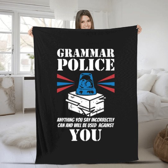 Grammer Police - English Teacher Fleece Blankets
