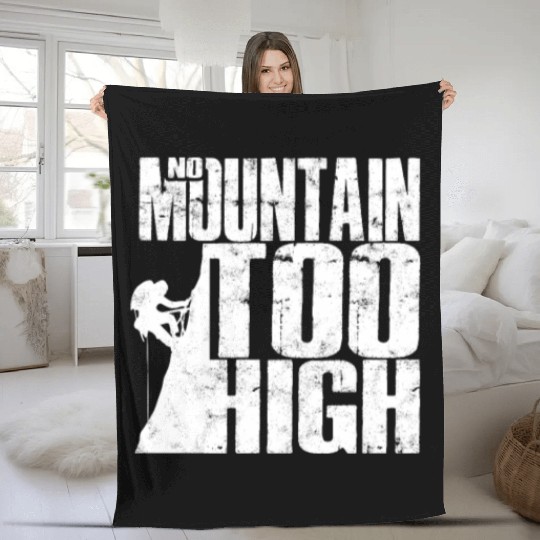 No Mountain Too High - Mountaineering Fleece Blankets