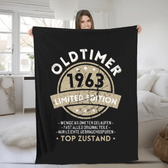 60th Birthday Vintage 1963 Fleece Blankets