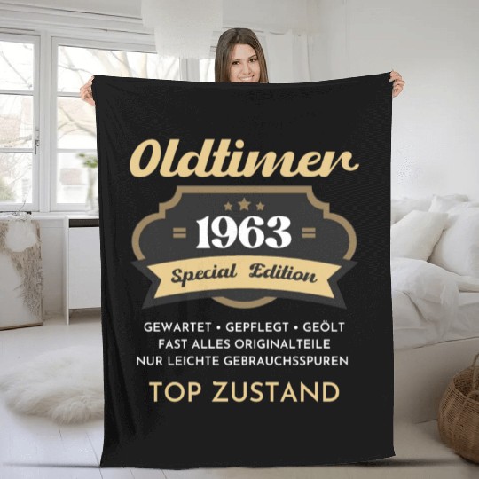 60th Birthday Vintage 1963 Fleece Blankets
