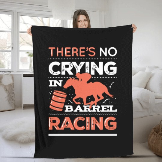 No Crying In Barrel Racing Fleece Blankets