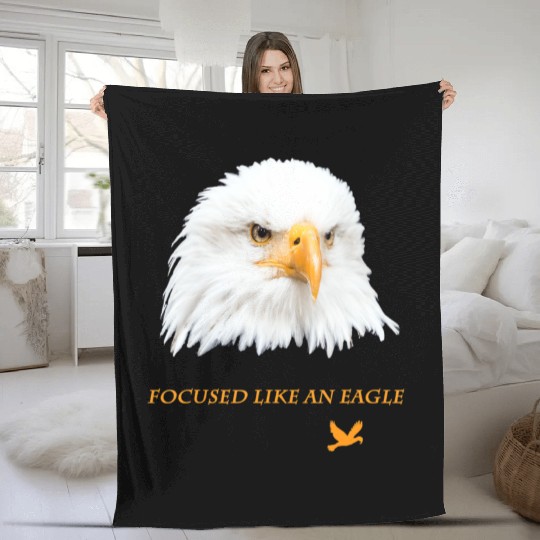 Bald Eagle Gift Idea Focussed like an Eagle Photo Fleece Blankets