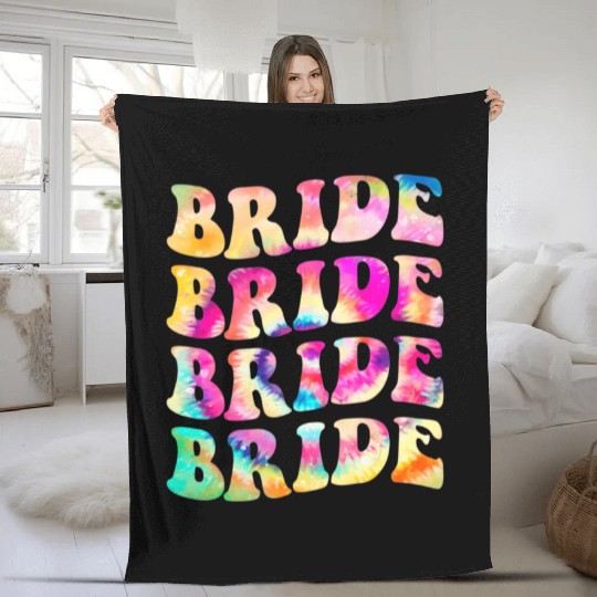 Bride I Do Crew Tie Dye Bachelorette Party Bride B Fleece Blankets