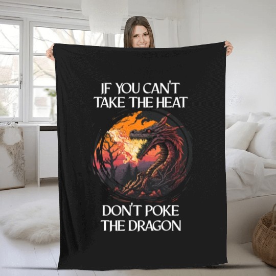 Mythical Creature Dragons Gift Men Dragon for a Fleece Blankets