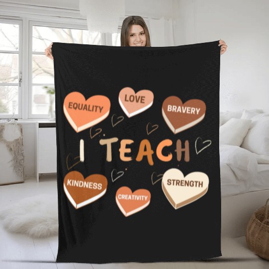 I teach black history month teacher, black teacher Fleece Blankets