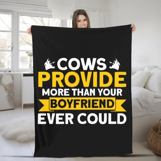 Cow Farmer Animal Farm Gift Fleece Blankets