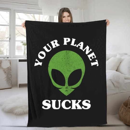Alien, Aliens, UFO, UAP, Space Unknown Flight Fleece Blankets