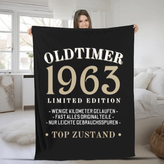 60th Birthday Vintage 1963 Fleece Blankets
