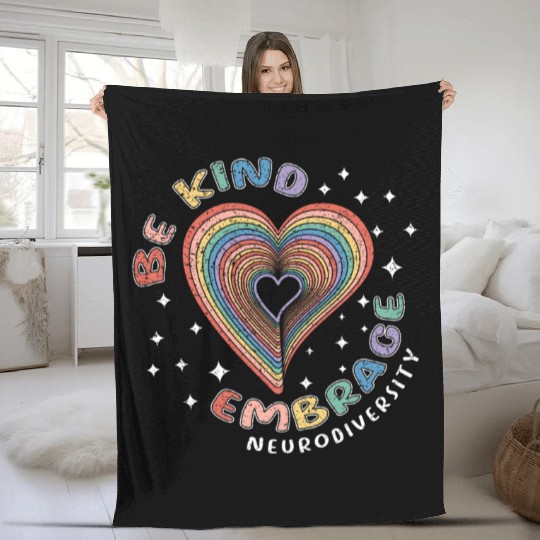 Embrace Neurodiversity Puzzle Autism Awareness Day Fleece Blankets