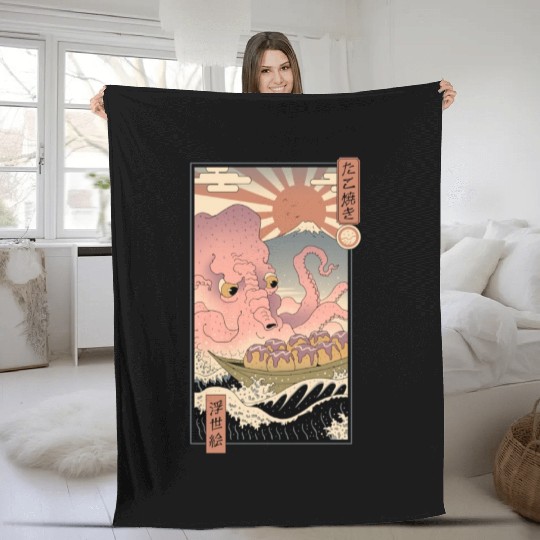 The Great Takoyaki Fleece Blankets