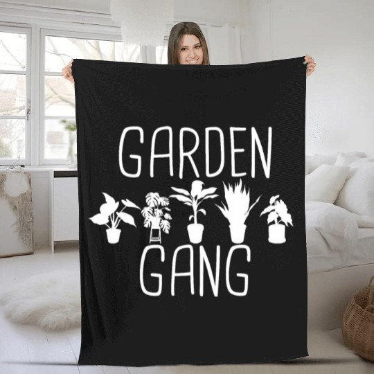 Garden Gang Funny Gardener Vegetable Flower Garden Fleece Blankets