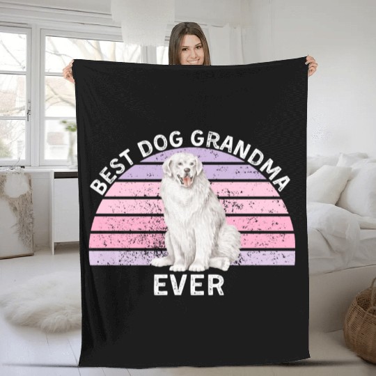 Funny Great Dane dog best dog grandma ever Fleece Blankets