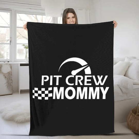Pit Crew Mommy Race Car Birthday Party Family Gift Fleece Blankets
