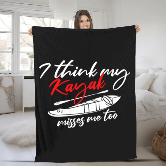 Kayaking Kayak Lover Fleece Blankets