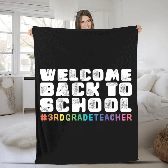 Back To School 3rd Grade Teacher Fleece Blankets