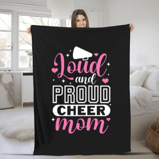 Loud and Proud Cheer Mom Fleece Blankets