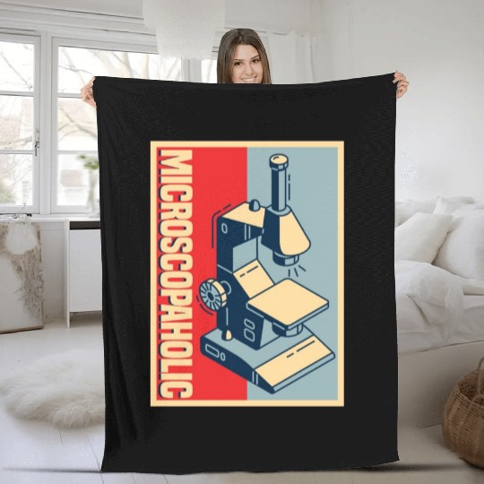 Biology Biologist Microscope Fleece Blankets