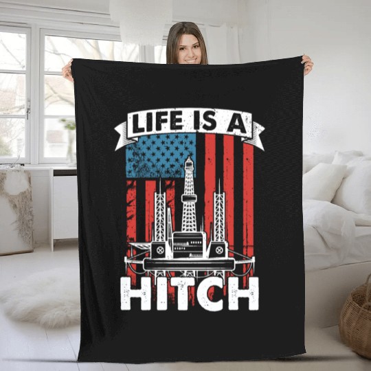 Oilfield Oil Drilling Us Flag Fleece Blankets